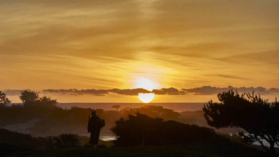 Bagpipes at Sunset